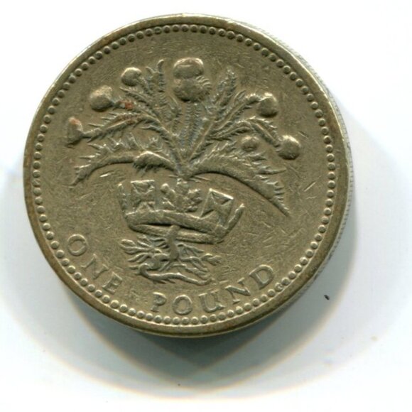1984 Great Britain Scottish Thistle One Pound Coin (b510-6) - Picture 1 of 2